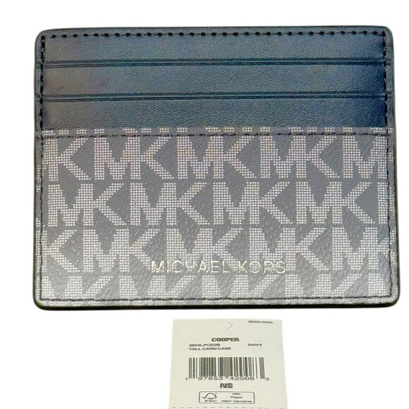 NWT Michael Kors "Cooper" Ombré Logo Card Case - NAVY - Picture 5 of 5